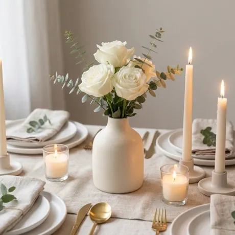Handmade ceramic bud vase styled for a wedding table