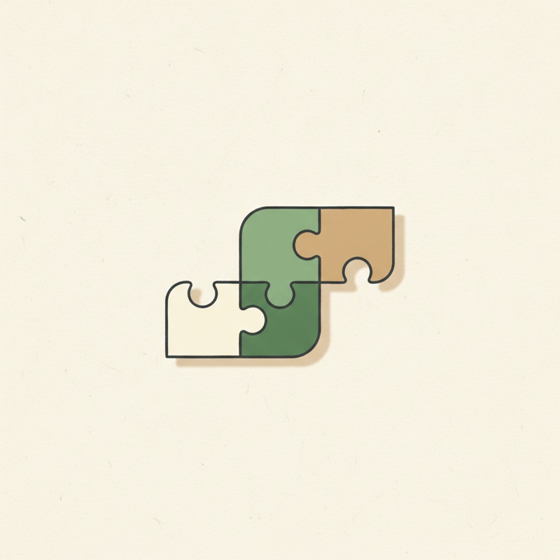 Editorial illustration: puzzle pieces clicking together into a workflow.