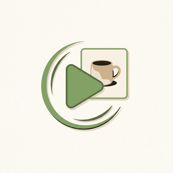 Illustration: a play button over a product card — the listing video